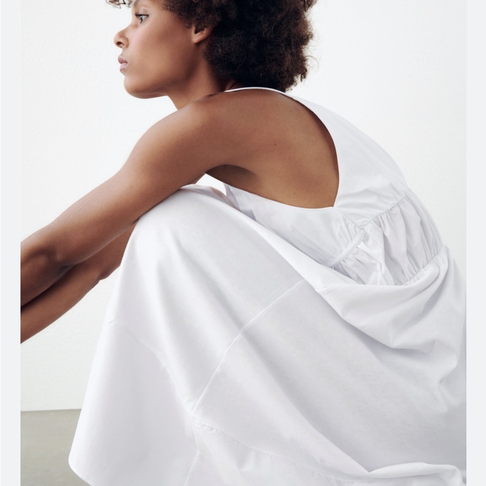 Zara NWT white poplin Dress - Picture 3 of 8